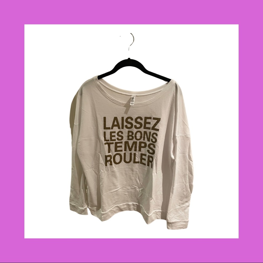 Next Level Apparel Gold & White Mardi Gras Lightweight Sweatshirt